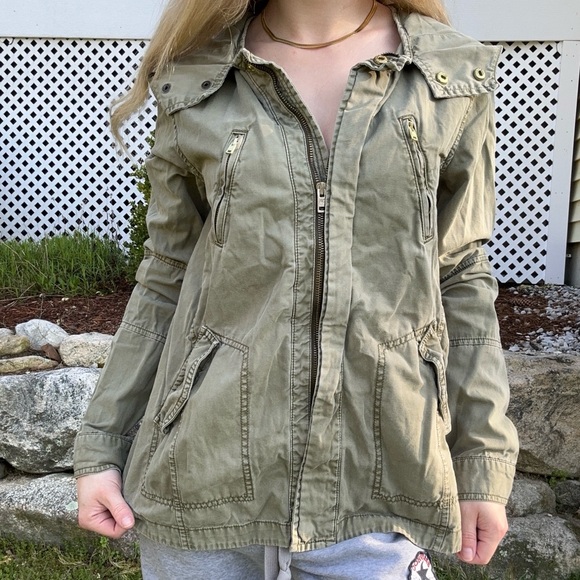 American Eagle Olive Military Jacket - Size Small - Picture 2 of 5